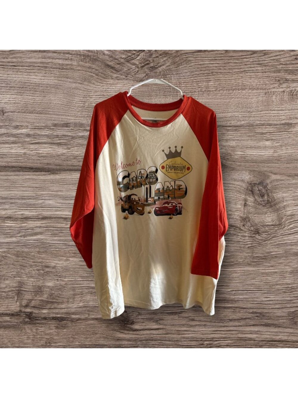 Disneyland Resort Cars Land Ragland Baseball 3/4 Sleeve Mater Lightning T-Shirt